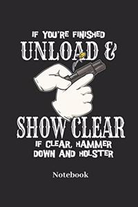 If You're Finished Unload & Show Clear If Clear, Hammer Down and Holster Notebook