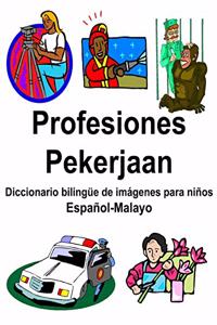 Español-Malayo Profesiones/Pekerjaan Diccionario bilingüe de imágenes para niños