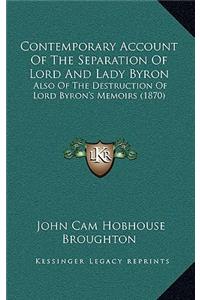Contemporary Account Of The Separation Of Lord And Lady Byron
