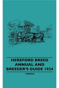 Hereford Breed Annual and Breeder's Guide 1924