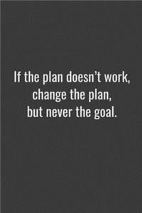 If the plan doesn't work, change the plan, but never the goal.