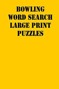 Bowling Word Search Large print puzzles