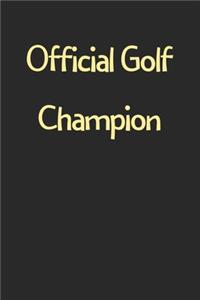 Official Golf Champion