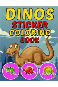 Dinos Sticker Coloring Book