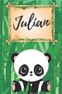 Julian Notizbuch Panda / Malbuch / Kritzelbuch / Tagebuch / Journal / DIN A5 / Geschenke