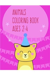 Animals coloring book ages 2-4