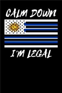 Calm Down I'm Legal: Journal - Uruguayan American Flag - 110 Pages - Blank Lined Paper - For Journal Entry, Diary, Note Taking, Idea Writing, Sketching, Organize Thought