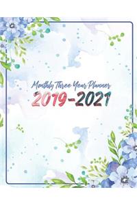 Monthly Three Year Planner 2019-2021