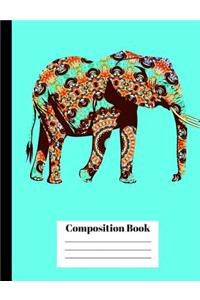 Elegant Elephant Wide Rule Composition Notebook