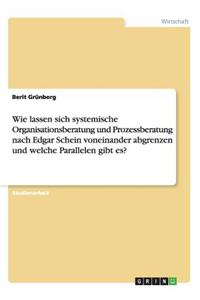 Wie lassen sich systemische Organisationsberatung und Prozessberatung nach Edgar Schein voneinander abgrenzen und welche Parallelen gibt es?