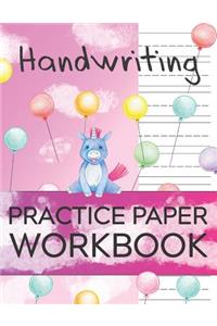 Handwriting Practice Paper Workbook