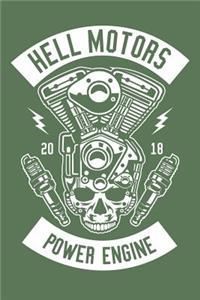 Hell Motors Power Engine: Notebook / Journal For Your Everyday Needs - 110 Dotted Pages Large 6x9 inches Gift For Men and Women