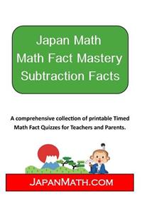 Japan Math Math Fact Mastery Subtraction Facts