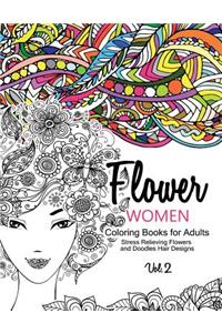 Flower Women Coloring Books for Adults