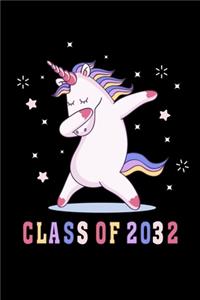 Class of 2032 Dabbing Unicorn Notebook