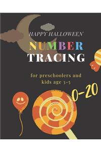 Happy Halloween Number tracing for Preschoolers and kids Ages 3-5, 0-20