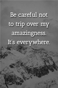 Be careful not to trip over my amazingness. It's everywhere. Notebook