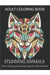 Adult coloring book stunning animals stress relieving animal unique design for adult reluxation