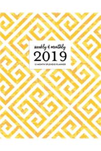 Weekly & Monthly 2019 12-Month Splendid Planner