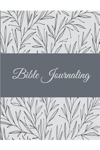 Bible Journaling: Floral Black & White Color, Bible Study Journal, Prayer Log, a Christian Notebook Large Print Bible 8.5