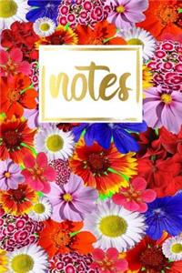 Notes: Flower Matte Cover Design Composition Notebook College Ruled Journal Daily and Planner for School Subjects, Writing Notes, Diaries