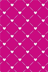 Bullet Journal Notebook White Quilted Hearts Pattern 4