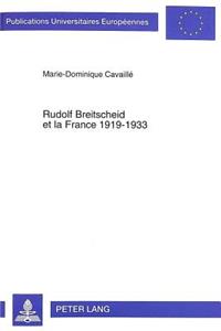 Rudolf Breitscheid Et La France 1919-1933