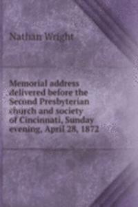 MEMORIAL ADDRESS DELIVERED BEFORE THE S