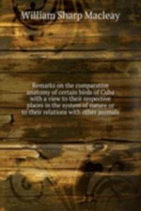 Remarks on the comparative anatomy of certain birds of Cuba