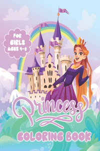 Princess Coloring Book For Girls Ages 4-8