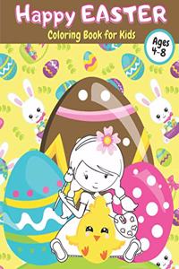 Happy Easter Coloring Book for Kids Ages 4-8
