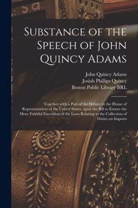Substance of the Speech of John Quincy Adams