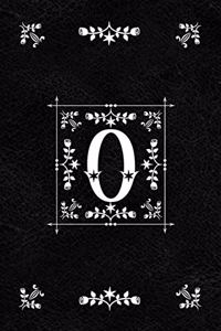Scandinavian Design Floral Monogram Daily Journal Notebook - Letter O