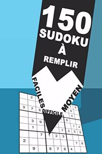 150 Sudoku À Remplir Faciles Moyen Difficile