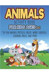 Animals Activity Book for Kids Ages 4-8