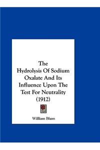 The Hydrolysis of Sodium Oxalate and Its Influence Upon the Test for Neutrality (1912)