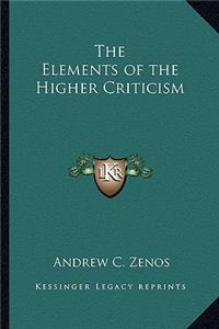 The Elements of the Higher Criticism