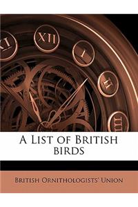 A List of British Birds