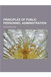 Principles of Public Personnel Administration
