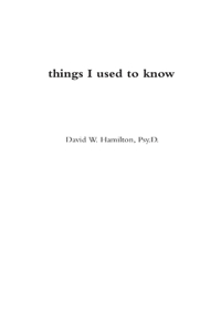 things I used to know