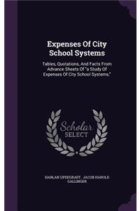 Expenses Of City School Systems