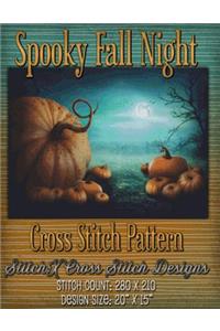 Spooky Fall Night Cross Stitch Pattern