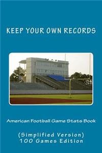 American Football Game Stats Book