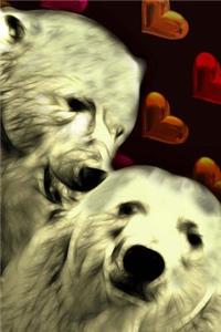 Two Affectionate Polar Bears Love Illustration Art Journal