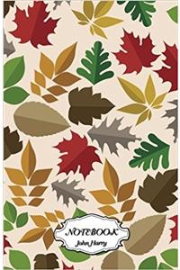 Notebook Journal Dot-grid, Colorful Leaf Pattern