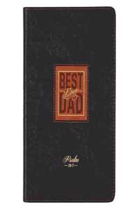 Classic Faux Leather Journal Best Dad Ever Black/Tan Flexcover Inspirational Notebook W/Ribbon Marker, 336 Lined Pages