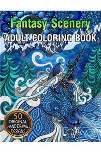 Fantasy Scenery Adult Coloring Book