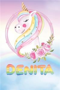 Denita: Want To Give Denita A Unique Memory & Emotional Moment? Show Denita You Care With This Personal Custom Named Gift With Denita's Very Own Unicorn Cus