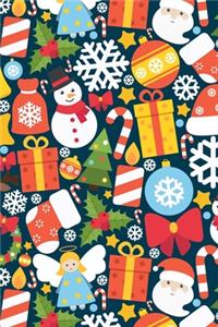 Merry Christmas Cute Reindeer Snowflakes Gifts Presents Stocking Notebook