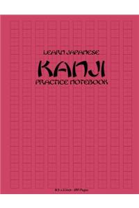 Learn Japanese Kanji Practice Notebook 8.5 x 11 Inch, 100 Pages